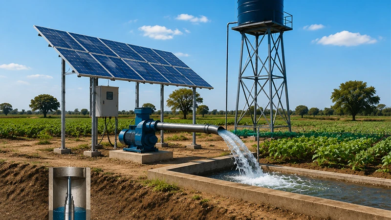 Sistema solar de bombeamento de &aacute;gua agr&iacute;cola
